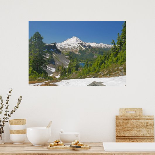 Mt. Baker, Forest en Alpine Lake Photo Poster (Keuken)