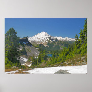 Mt. Baker, Forest en Alpine Lake Photo Poster