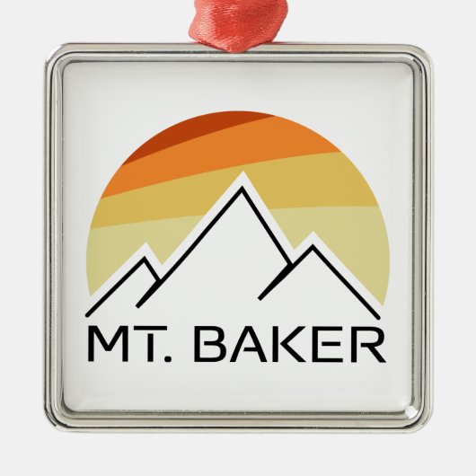 Mt. Baker Retro Metalen Ornament (Voorkant)