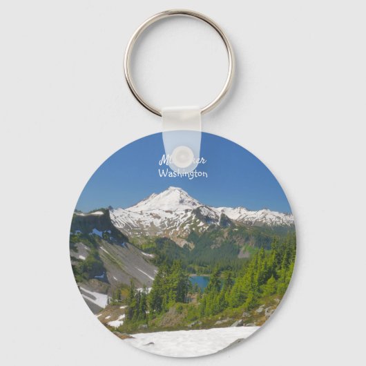 Mt. Baker, Sleutelhanger Button Washington Landsca (Voorkant)
