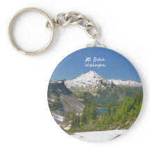 Mt. Baker, Sleutelhanger Button Washington Landsca