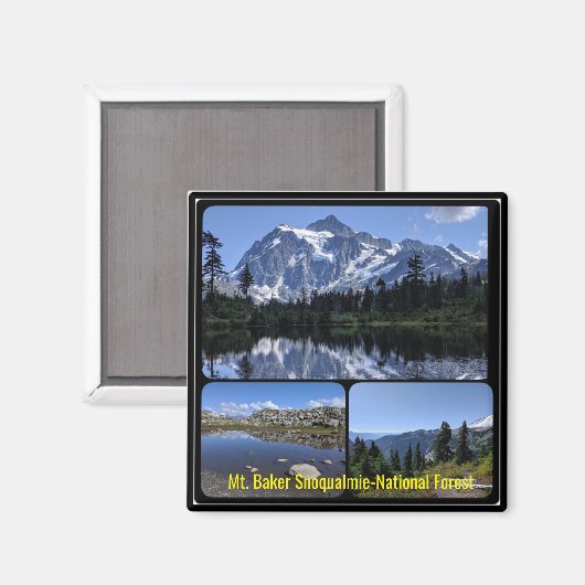 Mt. Baker Snoqualmie Nationa Forest Collage Magnet Magneet (Voorkant / Achterkant)