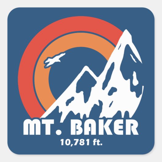 Mt. Baker Sun Eagle Vierkante Sticker (Voorkant)