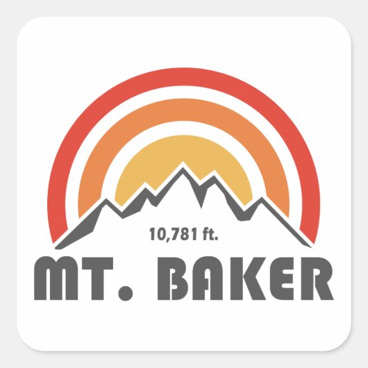 Mt. Baker Vierkante Sticker (Voorkant)
