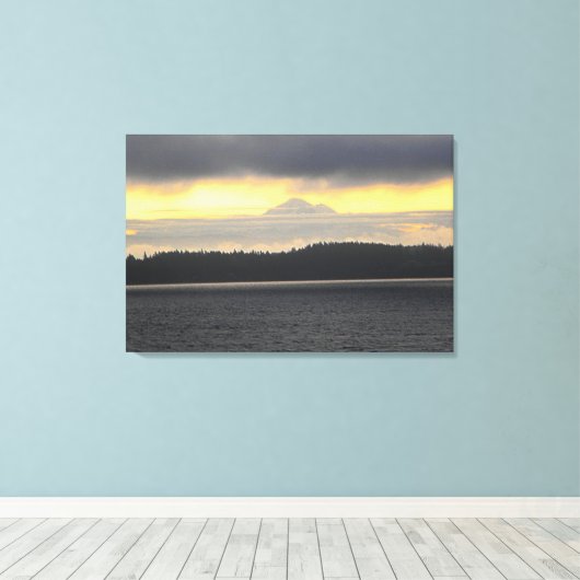 Mt. Baker Volcano Canvas Afdruk (Insitu (Houten vloer))