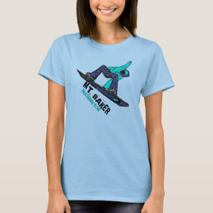 Mt. Baker Washington blauwgroen snowboard dames t- T-shirt