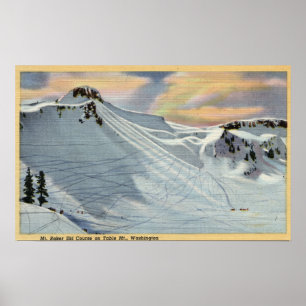 Mt. Baker, Washington - Uitzicht van Mt. Baker Ski Poster