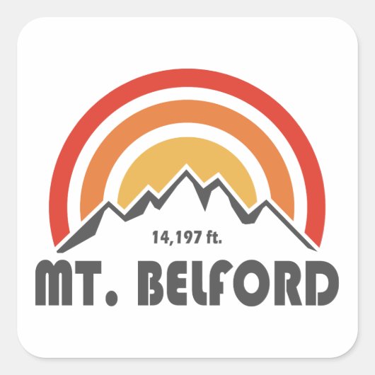 Mt. Belford Vierkante Sticker (Voorkant)