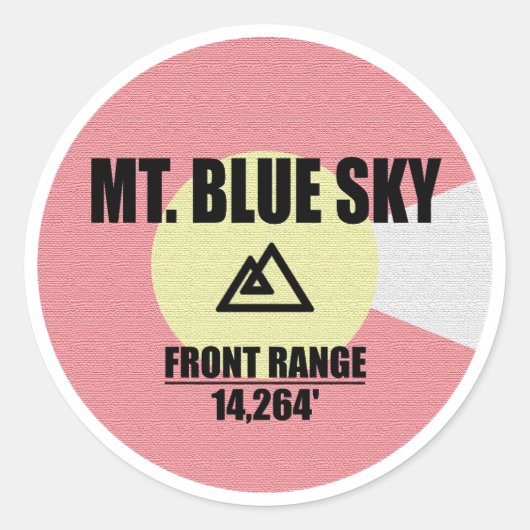 Mt. Blue Sky Colorado Ronde Sticker (Voorkant)
