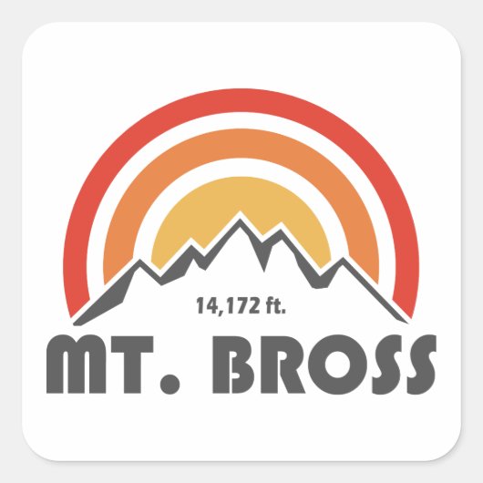 Mt. Bross Vierkante Sticker (Voorkant)
