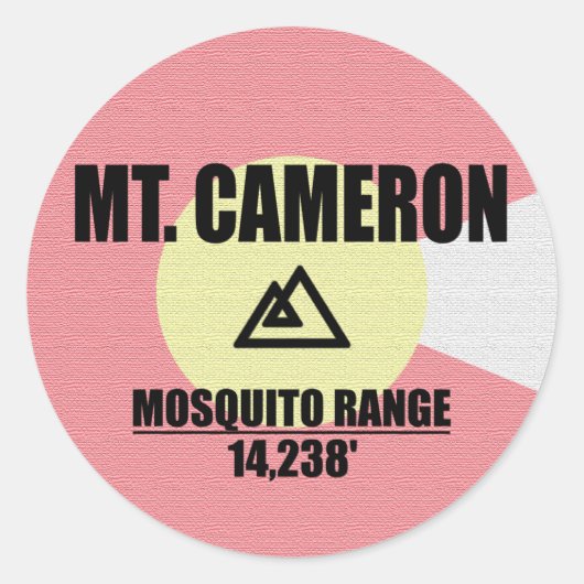 Mt. Cameron Ronde Sticker (Voorkant)