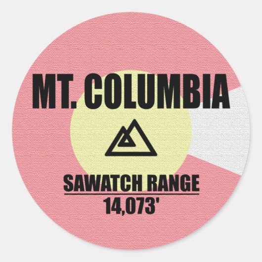 Mt. Columbia Ronde Sticker (Voorkant)