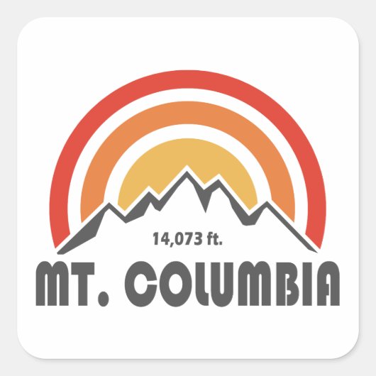 Mt. Columbia Vierkante Sticker (Voorkant)