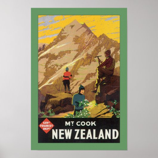 Mt Cook New Zealand (grens) Poster (Voorkant)