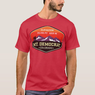 MT Democraat Colorado 14ers bergbeklimmen badge T-shirt