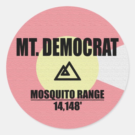 Mt. Democraat Ronde Sticker (Voorkant)