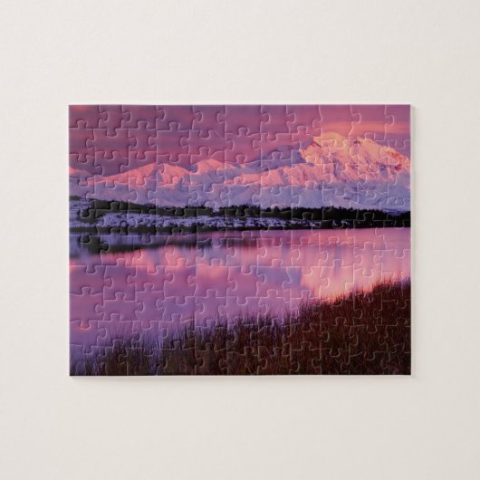 Mt. Denali, zonsondergang van Reflection Pond Legpuzzel (Horizontaal)