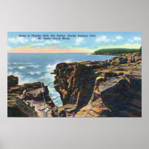 Mt. Desert Island Uitzicht of Thunder Hole Poster