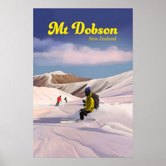 Mt Dobson Skigebied Reisposter Poster (Voorkant)
