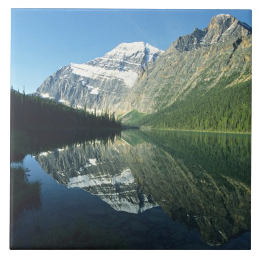 Mt Edith Cavell in Cavell Lake, Jasper Nationaal Tegeltje (Voorkant)