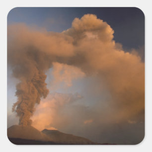 Mt. Etna Top vent, Sicilië, Italië Vierkante Sticker