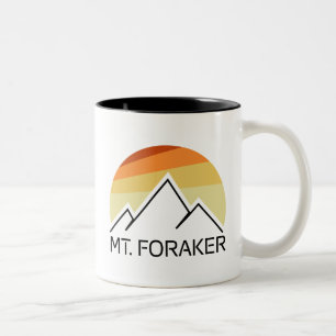 Mt. Foraker Alaska Retro Tweekleurige Koffiemok
