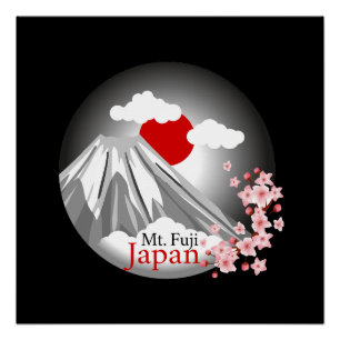 Mt. Fuji Abstract landschap voor Home Decor Perfect Poster