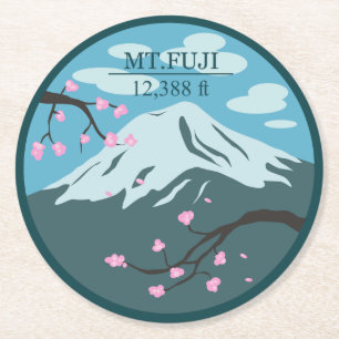 Mt. Fuji Altitude Ronde Kartonnen Onderzetter