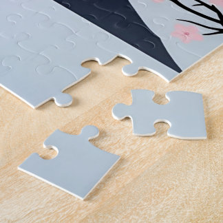 Mt. Fuji Cherry Blossom Minimalist Art Puzzle  Legpuzzel