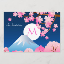 Mt Fuji Cherry Blossom Spring Japan Night Sakura