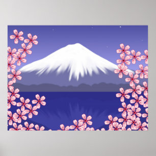 Mt. Fuji en Sakura Blossom Poster