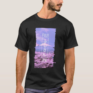 Mt Fuji Japan Glitch Art Japanse otaku Vaporwave T-shirt