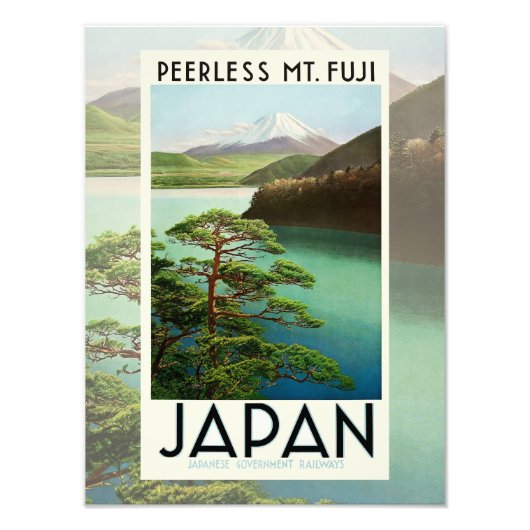 Mt Fuji Japan Travel Poster kunst (Voorkant)