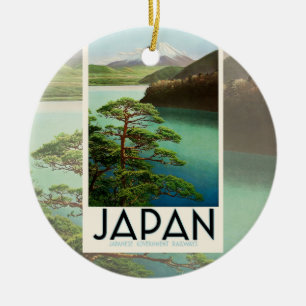 Mt Fuji Japan Travel Poster  kunst Keramisch Ornament