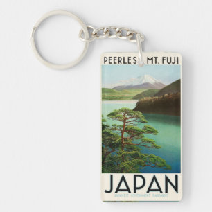 Mt Fuji Japan Travel Poster kunst Sleutelhanger