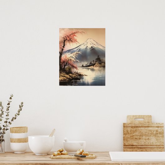 Mt. Fuji Japans Kunst Print Poster (Keuken)