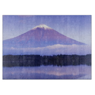 Mt. Fuji met lensvormige wolk, Motosu-meer, Snijplank