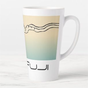 Mt. Fuji met wolken landschap Latte Mok