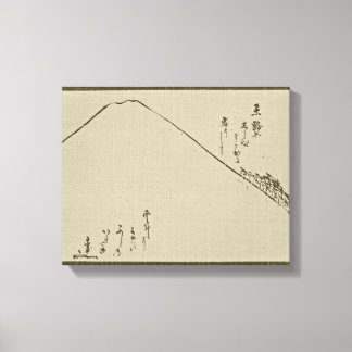 Mt. Fuji Sumi-e - omwikkeld canvas Afdruk