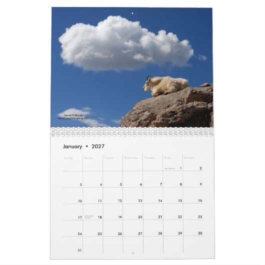 Mt Goats on Mt Evans, Colorado Kalender (Jan 2027)