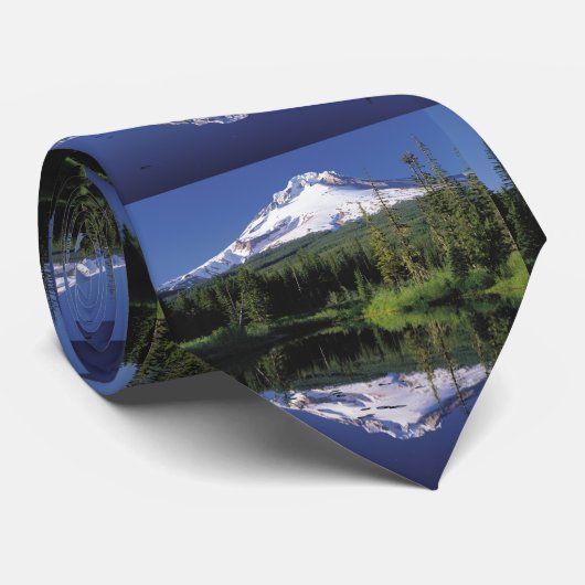 Mt. Hood en een spiegelmeer Stropdas (Opgerold)