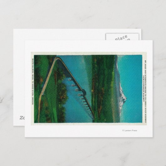 Mt. Hood en Interstate Bridge in White Salmon Briefkaart (Voorkant / Achterkant)