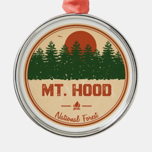 Mt. Hood National Forest Metalen Ornament (Voorkant)