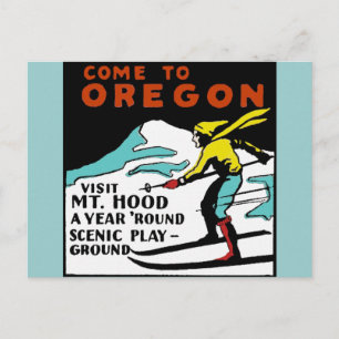 Mt. HOOD OREGON - Vintage Travel Briefkaart