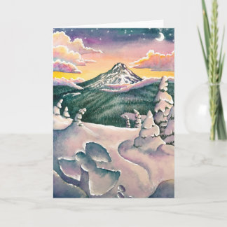 Mt. Hood Snow Angel Holiday Card Kaart