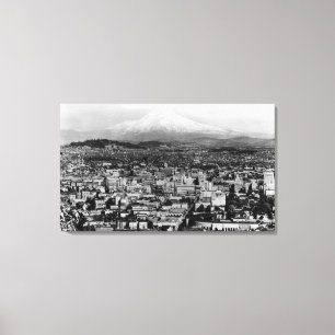 Mt. Hood Uitzicht uit Portland, foto van Oregon Canvas Afdruk