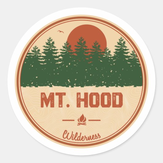 Mt. Hood Wilderness Ronde Sticker (Voorkant)