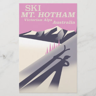 Mt. Hotham, Victorian Alps ski-poster. Briefpapier