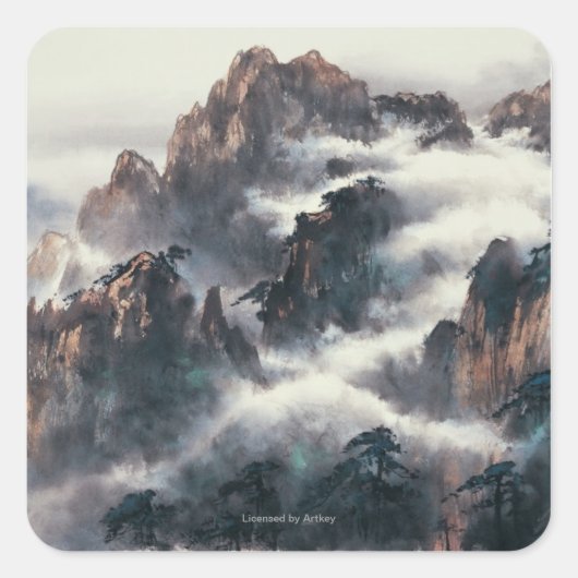 MT. HUANG SHAN VIERKANTE STICKER (Voorkant)
