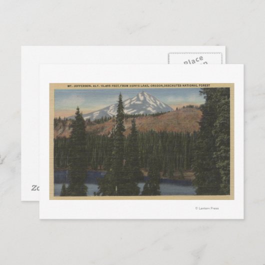 Mt. Jefferson, Oregon - Uitzicht van het meer van  Briefkaart (Voorkant / Achterkant)